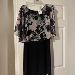 Floral with black dress